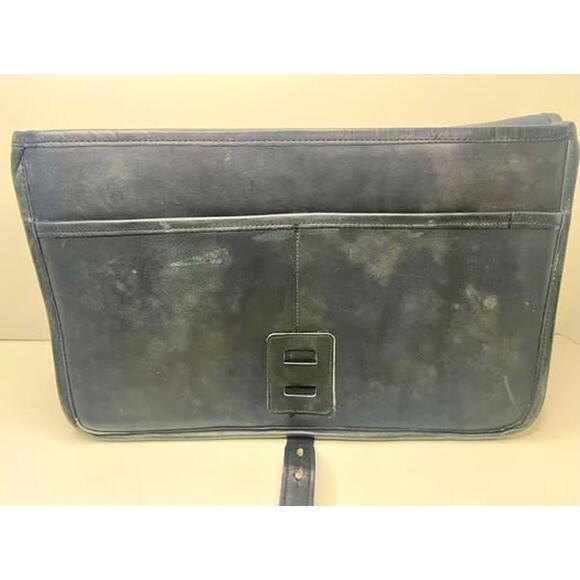 Coach Navy Bonnie Cashin Era Leather Buckled Clutch High, NYC Made - Picture 3 of 16